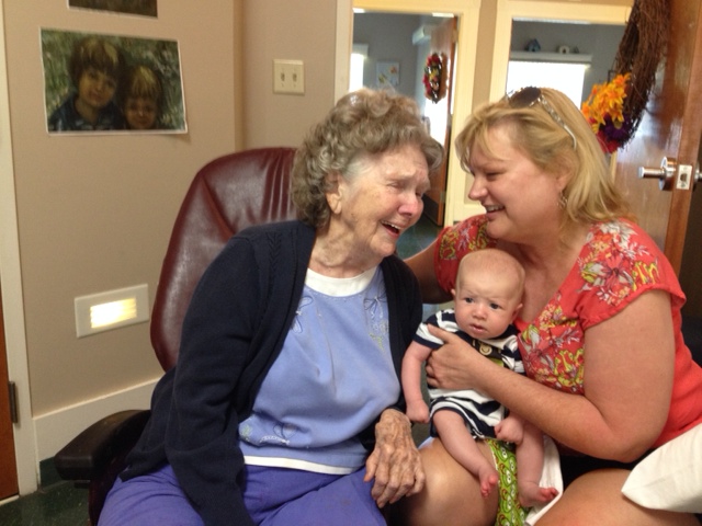 Betty, my mother, and my son.  I can only imagine something inappropriate was said.
