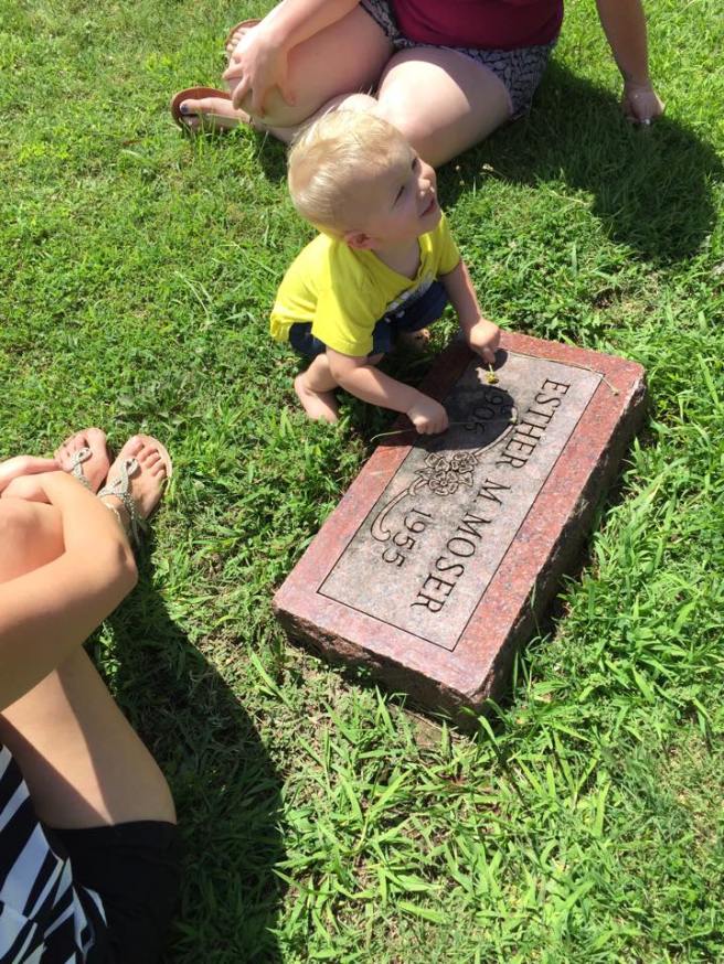 Jack gives his great-great-grandmother flowers
